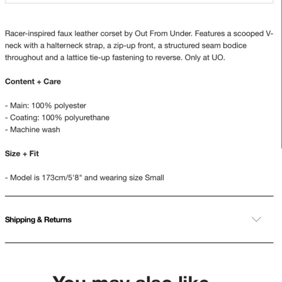 NWT Urban Outfitters Faux Leather Corset - Picture 5 of 8